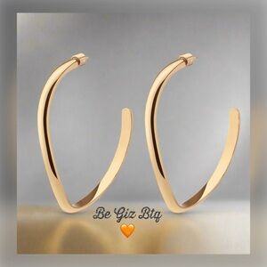 DEMARSON Authentic Woman’s 12K Gold Plated Calypso Curve Hoop Earrings NWT